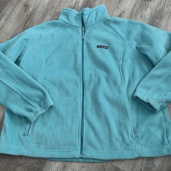 Columbia Sawyer Rapids Full Zip Fleece Jacket Womens Plus 3X Aqua Blue - Picture 6 of 6